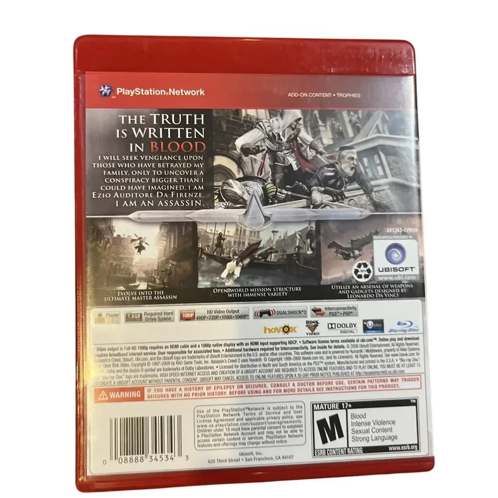 Assassin's Creed 2 - PS3 - CIB. Tested. New Case. Resealed.